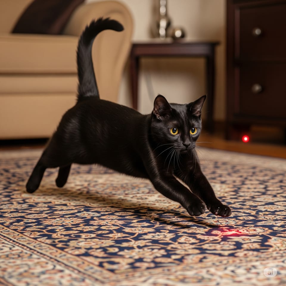 Chasing the Elusive Red Dot: A Cat's Legendary Quest to Catch the Laser Pointer